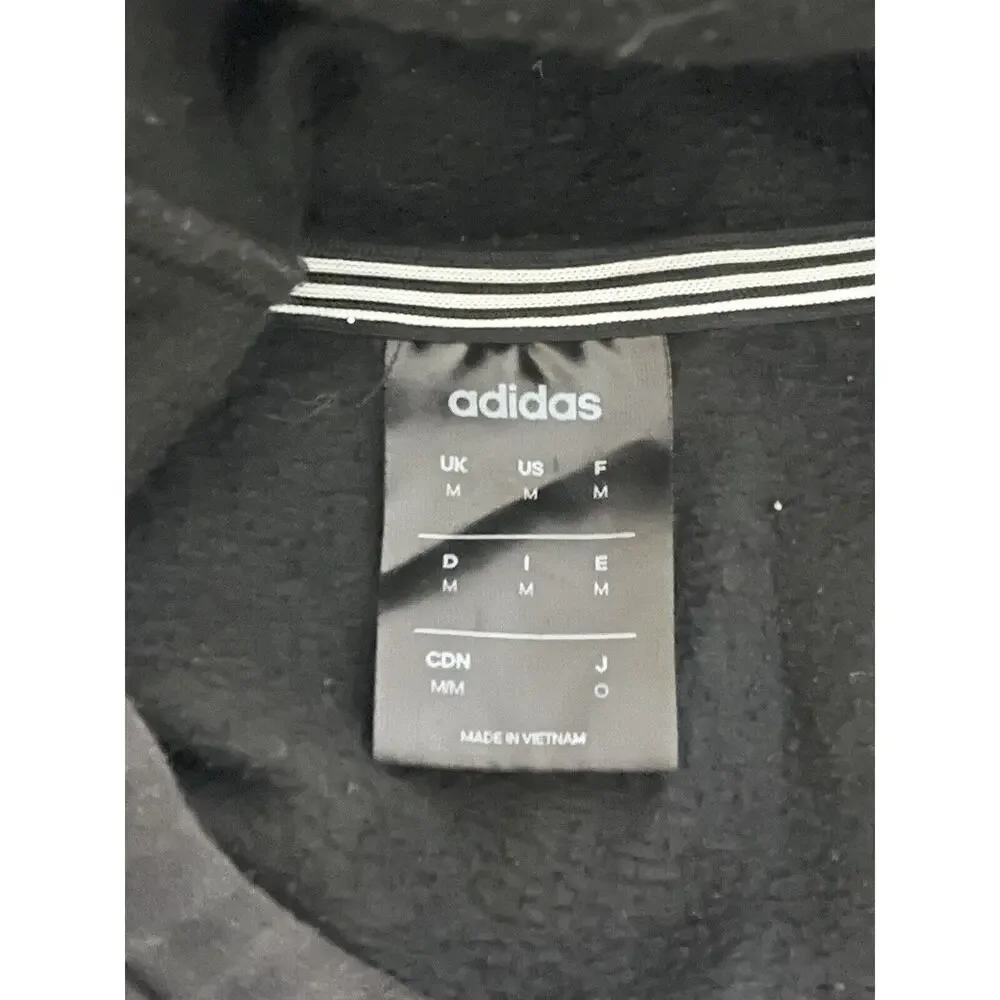 Adidas Black Pullover Hoodie with Logo - Medium